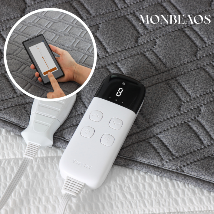 [전자파없는 25년 최신형] 몽비오스 국내생산 EMF 전자파없는 워셔블 초극세사 그래핀 탄소매트 IOT 스마트폰 연동 가능 3H한일온열기, 01.딥멜란지, 02.더블(150x200)