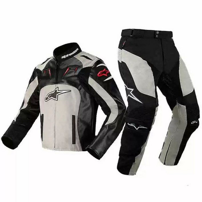 바이크 자켓 슈트 오토바이 라이더, 블랙 앤 화이트 세트