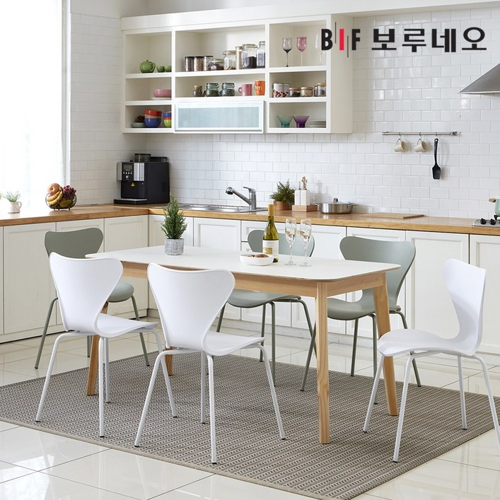 보루네오 헤린 로머 사각 원목 6인용 식탁 세트 1600