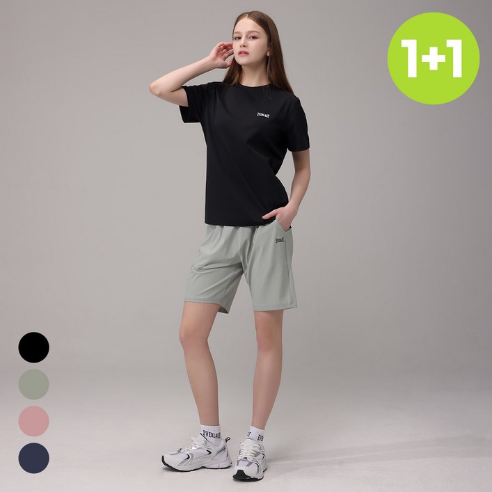 11 에버라스트 여성 여름 5부 반바지 스트라이프 팬츠