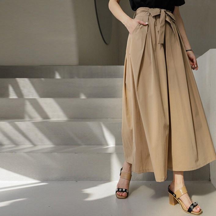 스타일온미 스타일온미  안나 리본 벨트SET 맞주름 치마 바지 슬랙스