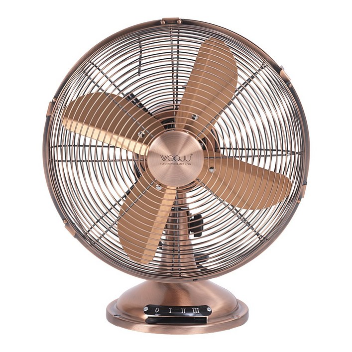 우주플러스 탁상용 메탈 10인치/12인치 선풍기 브론즈 인테리어 소형 사무실 책상 캠핑 WF10 WF12-001