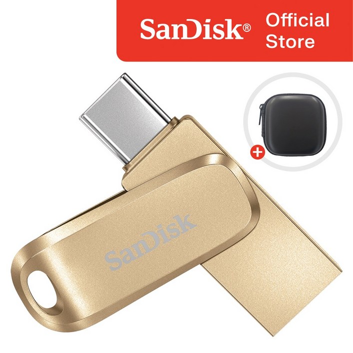 샌디스크 USB 메모리 C타입 OTG USB SDDDC4 USB 케이스 증정, 골드, 512GB, 1개