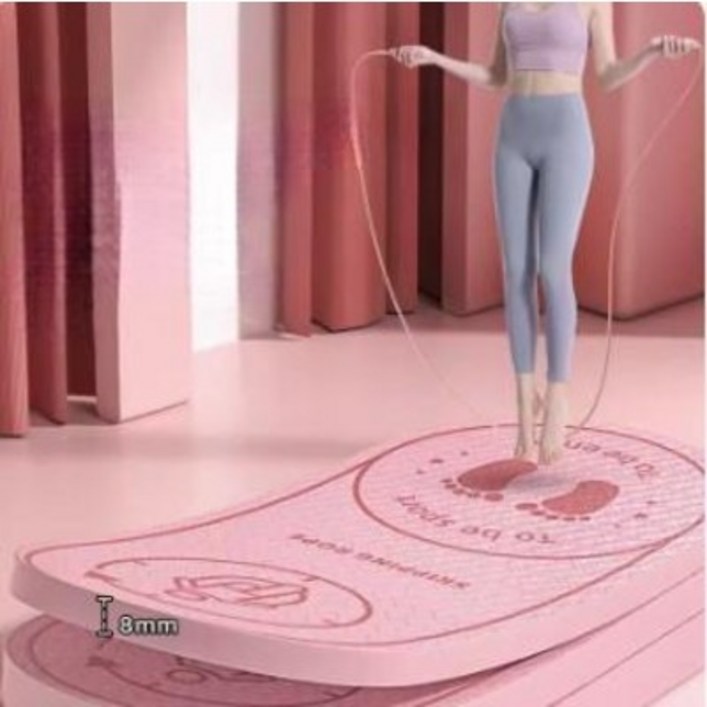 써니요가 두꺼운 요가 줄넘기 매트 층간소음 방지 실내 운동 점핑 매트, 핑크, 1개