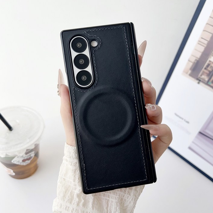 윰스모르 가죽 갤럭시 Z 폴드 맥세이프 힌지보호 케이스