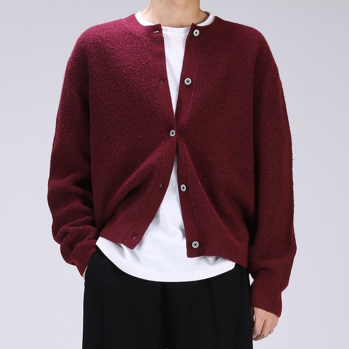 후앙스 소프트 캐시라이크 니트 라운드 크롭 가디건 SBGT8102