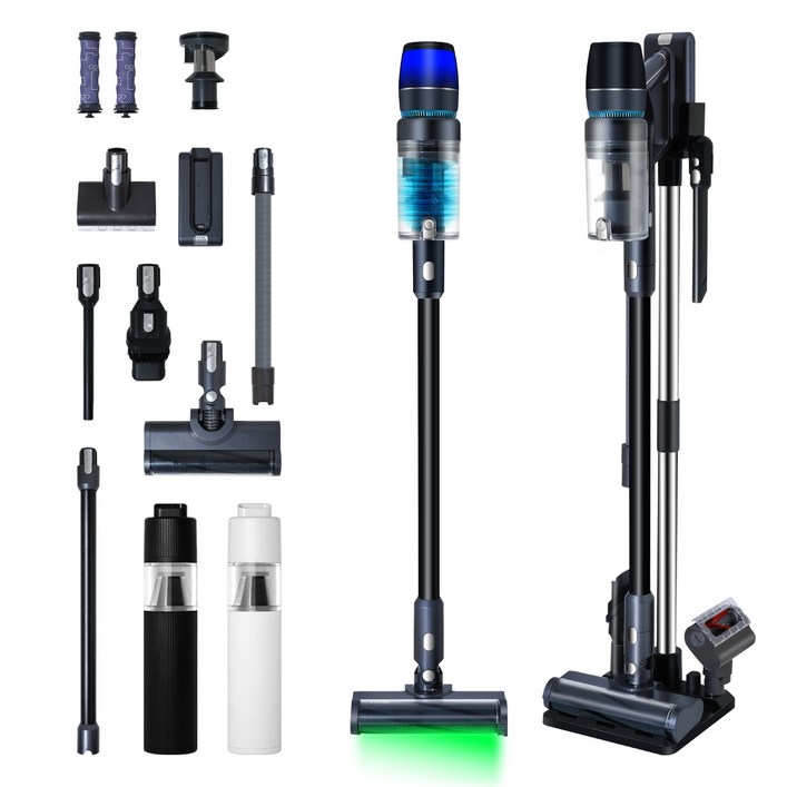 최신형 차이슨 무선 청소기 BLDC V50 자동충전 거치대  고사양 흡입력, BLDC V50, 혼합색상