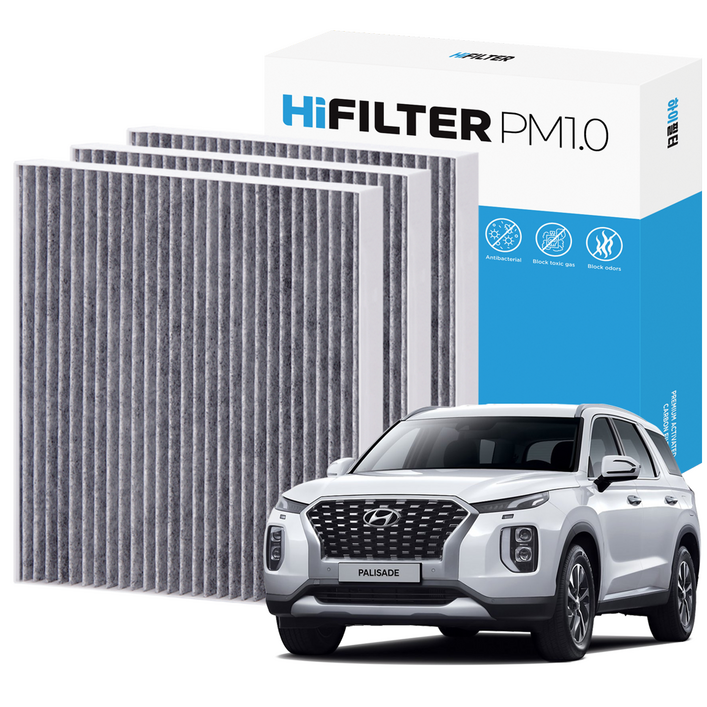 2+1 하이필터 PM1.0 활성탄 자동차 에어컨필터 현대