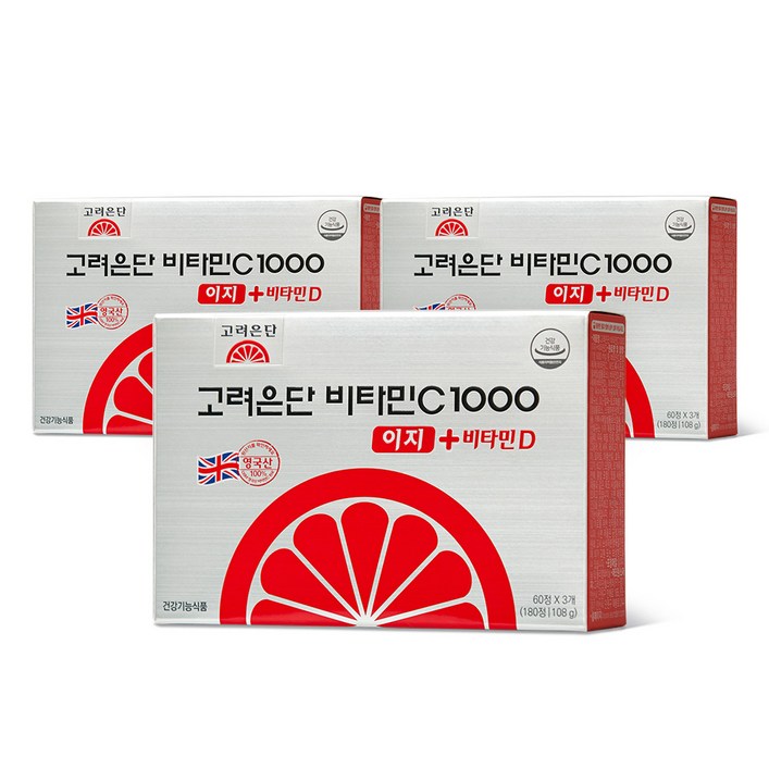 고려은단 비타민C1000 이지 비타민D, 180정, 3개