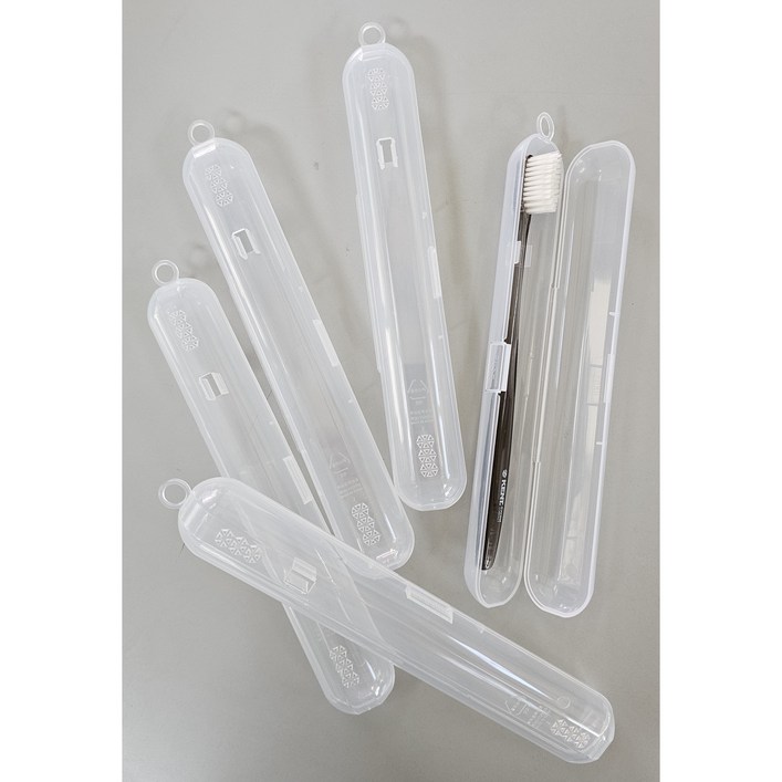 휴대용 칫솔 보관케이스 원통형 원터치 칫솔 보관통 칫솔통 휴대용케이스 여행 출장 외출 학교 사무실 어디서나 간편하고 청결하게 칫솔보관, 5개, 23g