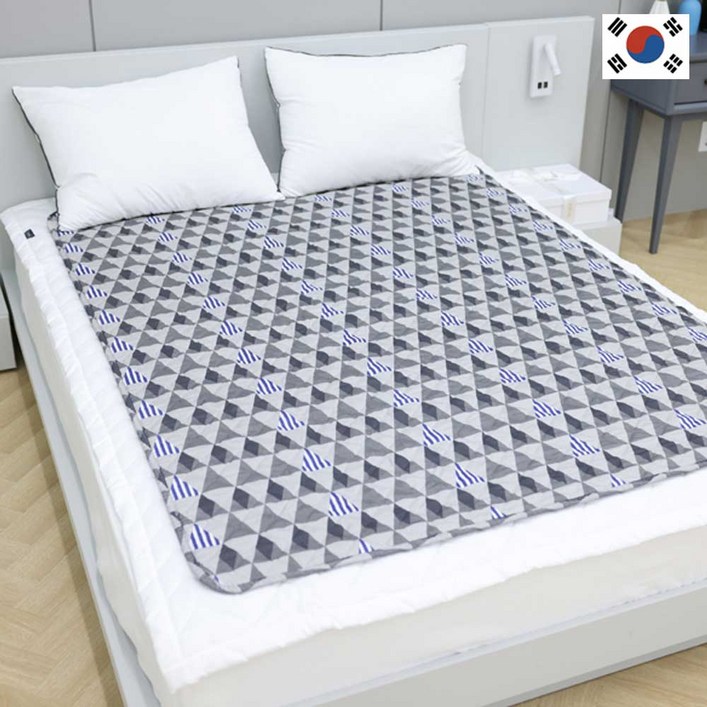 한일의료기 탄소열선 블루그레이 삼각패턴 고급형 온열 전기요