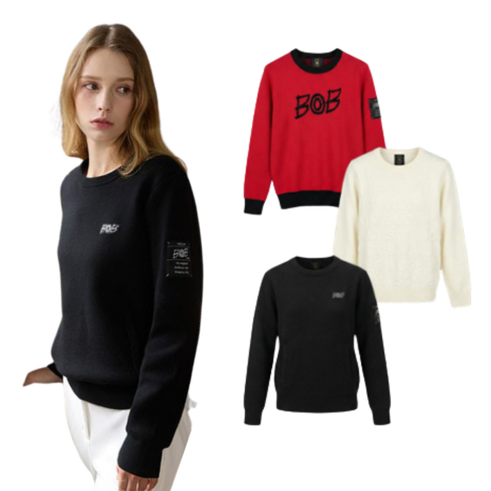 메종 비오비 BOB 25 FW 여성 긴팔 니트 라운드넥 스웨터 프리미엄 골프웨어