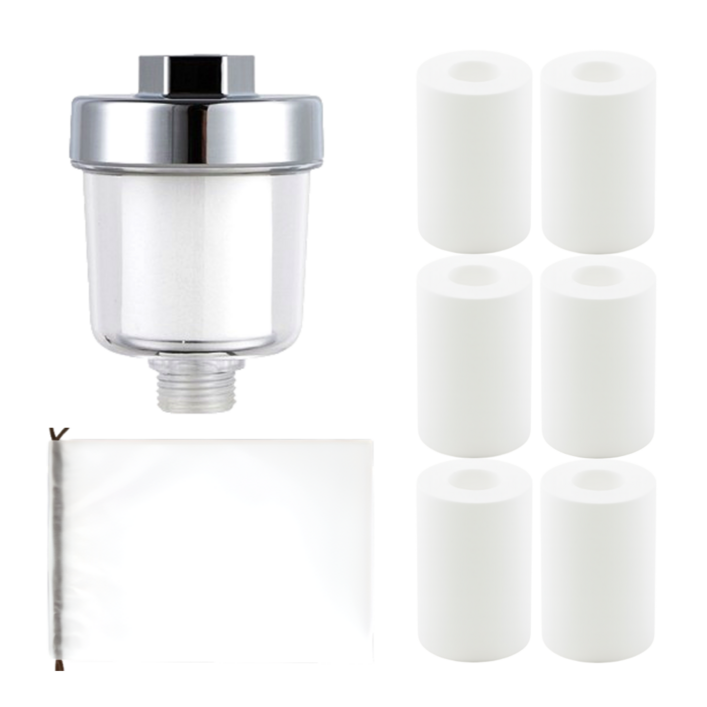 썬샤워 해바라기 샤워기 필터 수전용 여행용 휴대용 샤워필터기, 1개, 썬샤워필터[본품1개+교체용필터6개+PCV방수파우치1개]