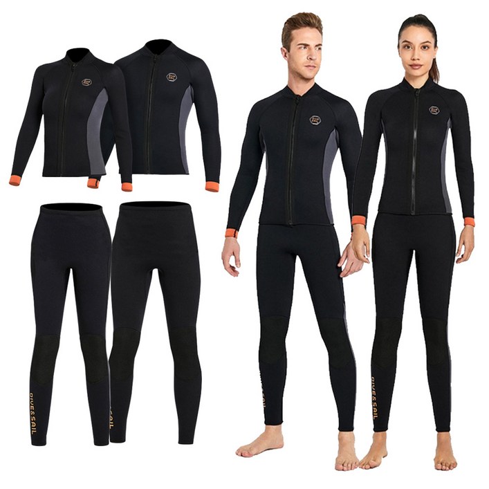 분리형 투피스 프리다이빙 서핑 슈트 웻슈트 잠수복 3mm