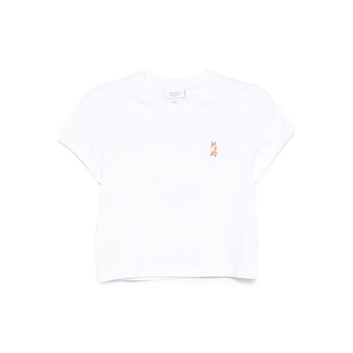 메종키츠네 레이디 폭스 베이비 자수 코튼 탑