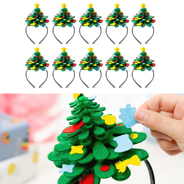 크리스마스 펠트 트리 머리띠 만들기10개 1세트 배송료X