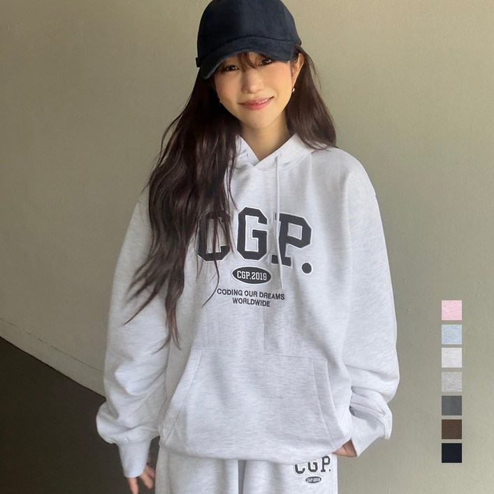 코드그라피 쁨이 청하 착용24년 논기모 VER. CGP 아치 로고 후드티7COLOR