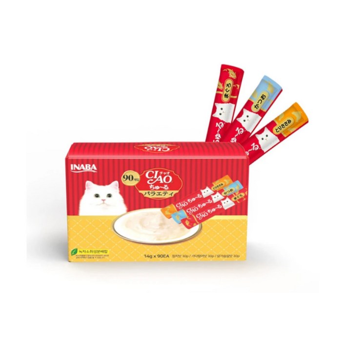 챠오츄르 대용량 90P 코스트코 고양이 츄르 간식 버라이어티 반려묘 차오추르 90P