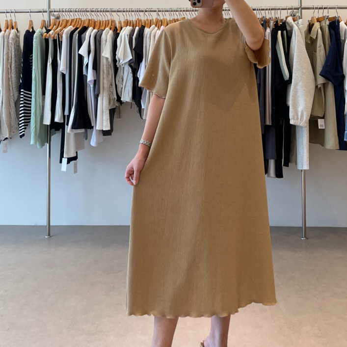 더수수 시원한 맘등원룩 루즈핏 반팔 원피스