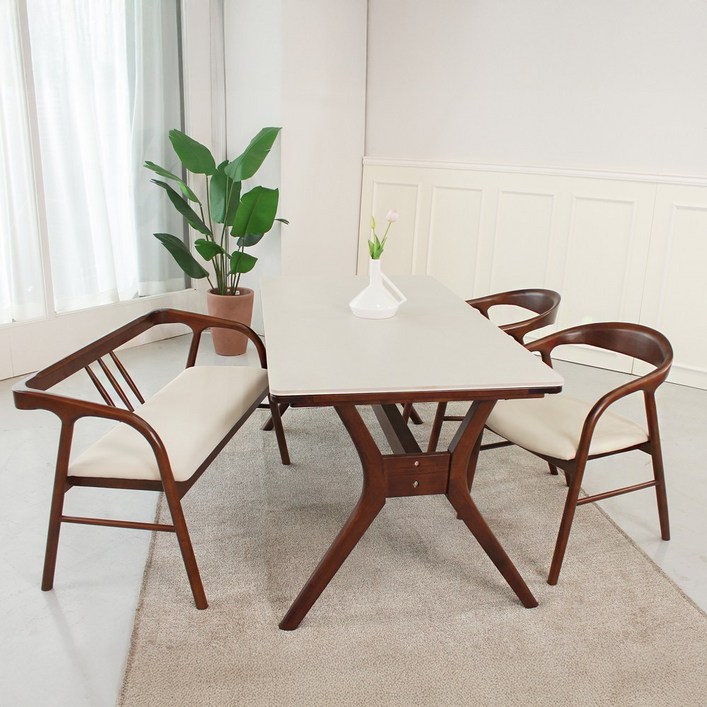 자연애가구 브리온 원목 포세린 세라믹 식탁 세트 140018002000, 의자형