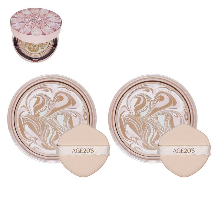 에이지투웨니스 최신상 에센스 팩트 더 블루밍 21호 리필 라이트 베이지 SPF50  PA