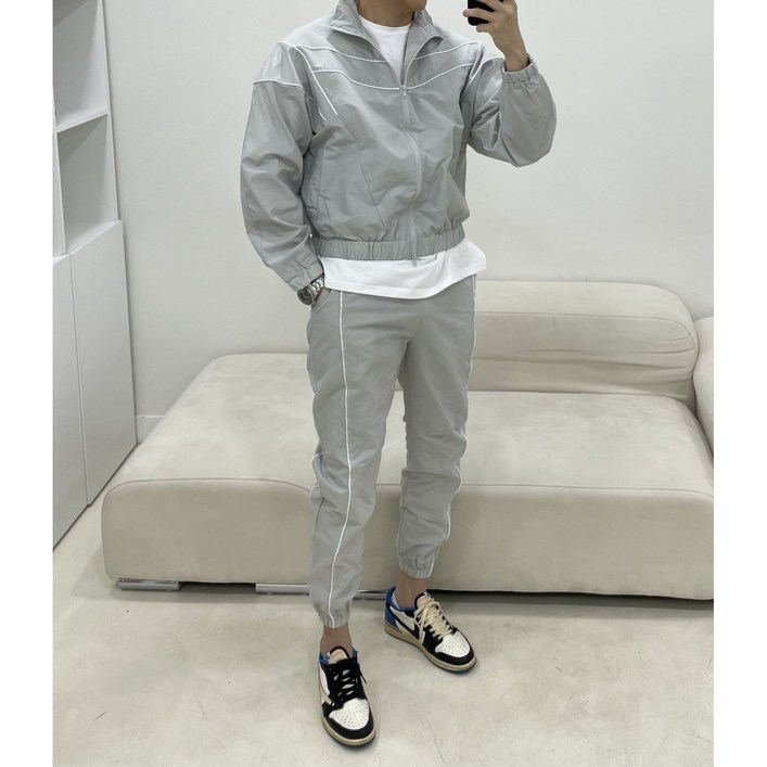파이핑 크롭 자켓팬츠 세트 남여공용