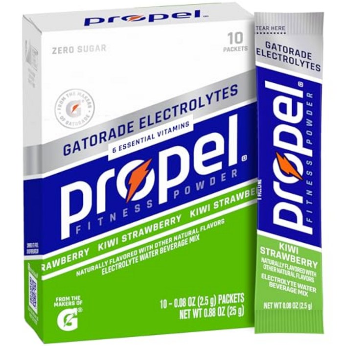 프로펠 파우더 패킷 키위 딸기 전해질, 비타민, 무설탕, Propel Electrolyte Enhanced Water Drink Mix Powder Packets, Kiwi S