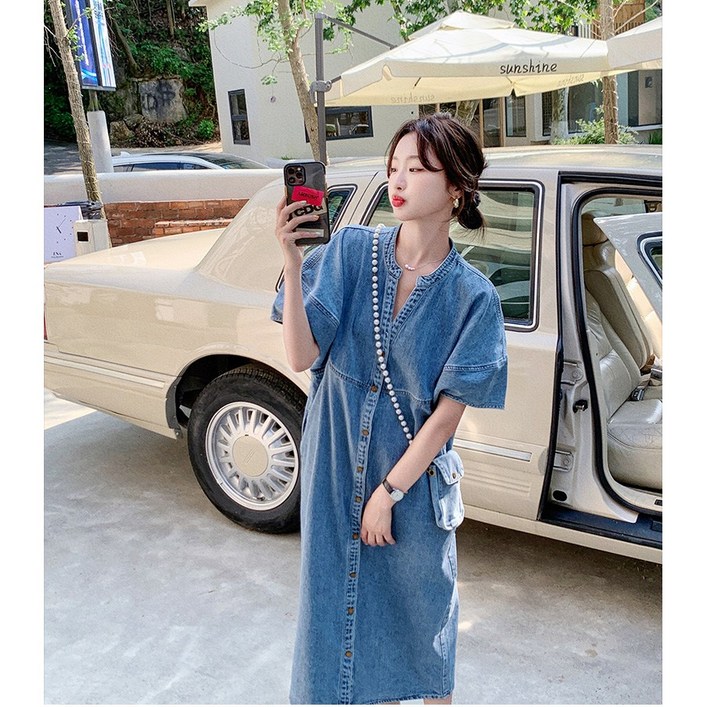 더사바 데님 루즈 원피스
