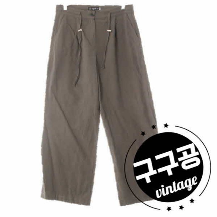 육육걸즈 남성 춘추 올리브그린 폴리 드로잉핀턱팬츠 L 구구공