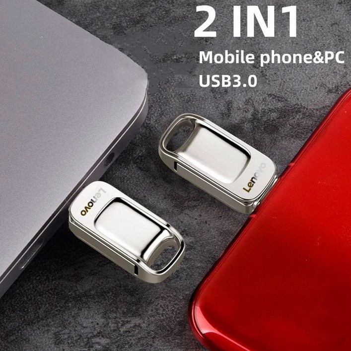 레노버 미니 메탈 USB 메모리카드 2in1 C타입 2테라 1TB, 1TB (1테라바이트)