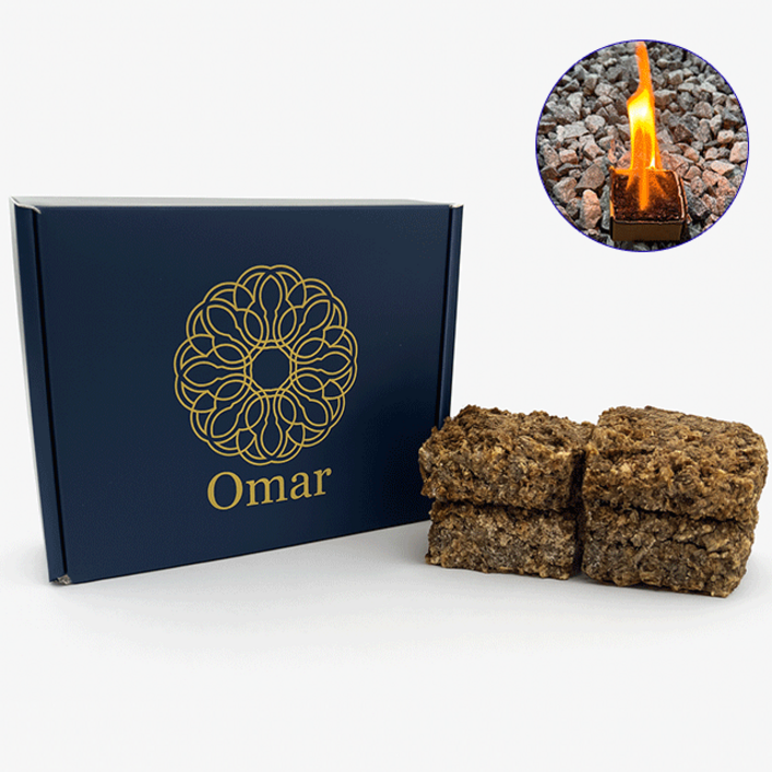 오마르 친환경 천연 착화제 10개입 점화제 고체연료 불쏘시개, 34g, 10개