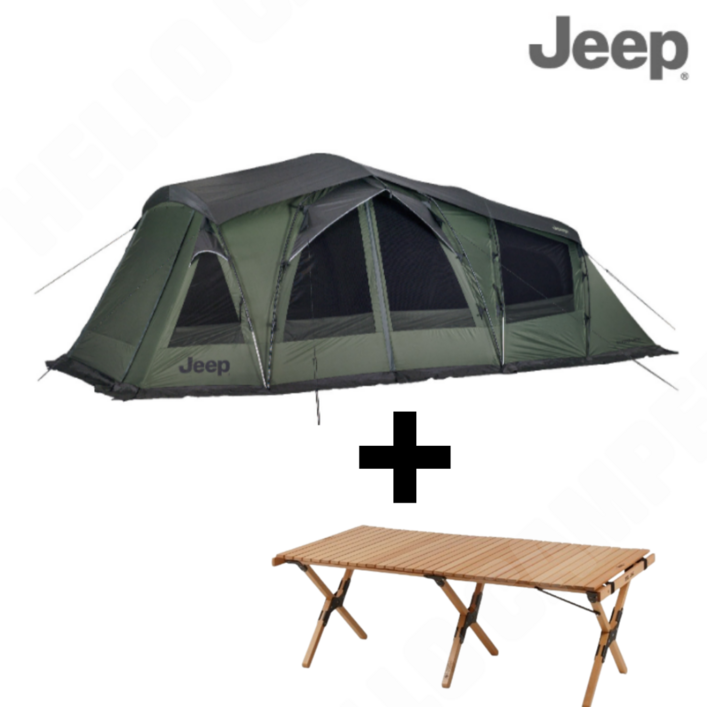 지프 JEEP 실베스터 리미티드 캠핑 4-5인용 텐트+우드롤테이블