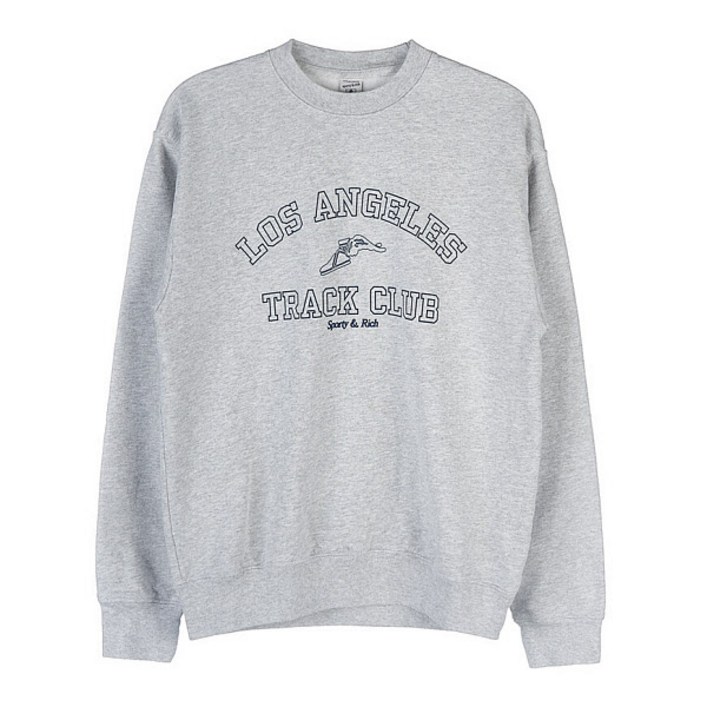 럭셔리에비뉴 럭셔리에비뉴  스포티앤리치 TRACK CLUB CREWNECK HEATHER GRAY NAVY 트랙 클럽 스웨트셔츠 P002490509