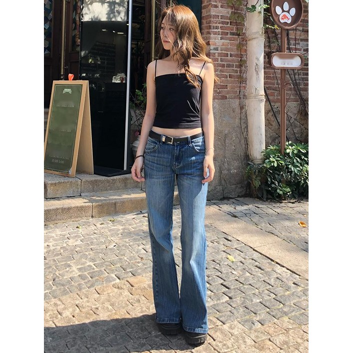 [낭만적인 실루엣] 로우라이즈청바지 롱기장 부츠컷 데님팬츠