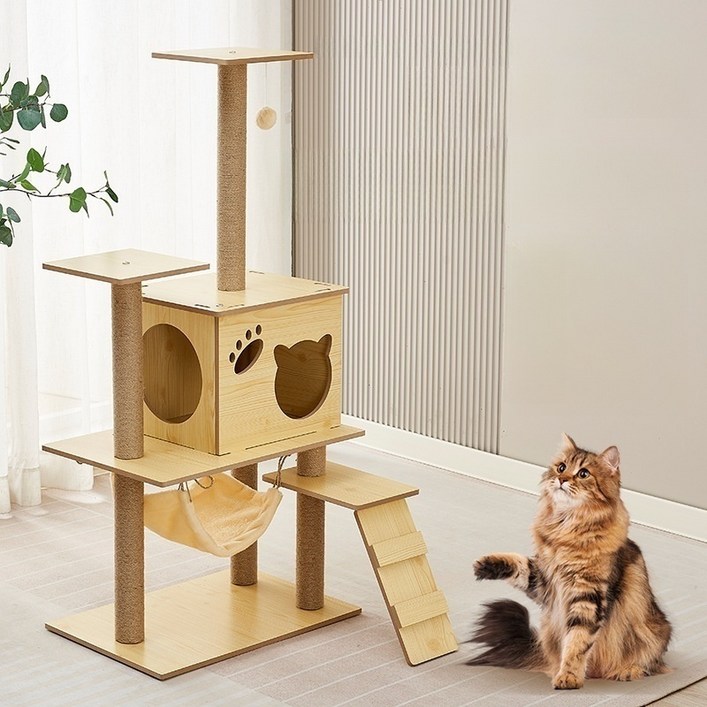 캣타워 다기능 원목캣타워
