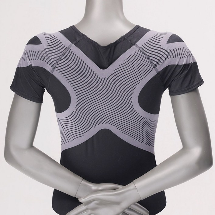 테이핑테크 바른자세 테이핑웨어 여성용 어깨 허리 밴드 라운드숄더 굽은등 완화 자세교정 보조 헬스 이너웨어