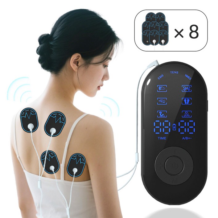 저주파마사지기 미세전류 전신 마사지 듀얼 채널 패드형 휴대가 간편함