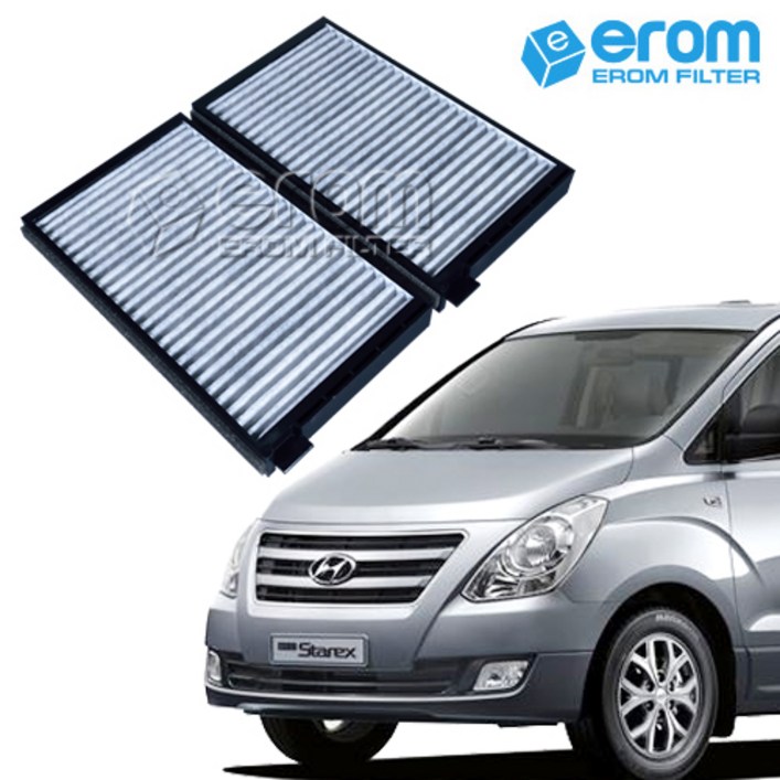 이롬필터 11 활성탄 자동차 에어컨필터 미세먼지,배기가스 차단 차량용 캐빈필터, 2개, 그랜드스타렉스 0717년 018C