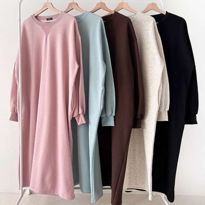 빅사이즈원피스 V688L511 기모쭈리맨투맨원피스 AR