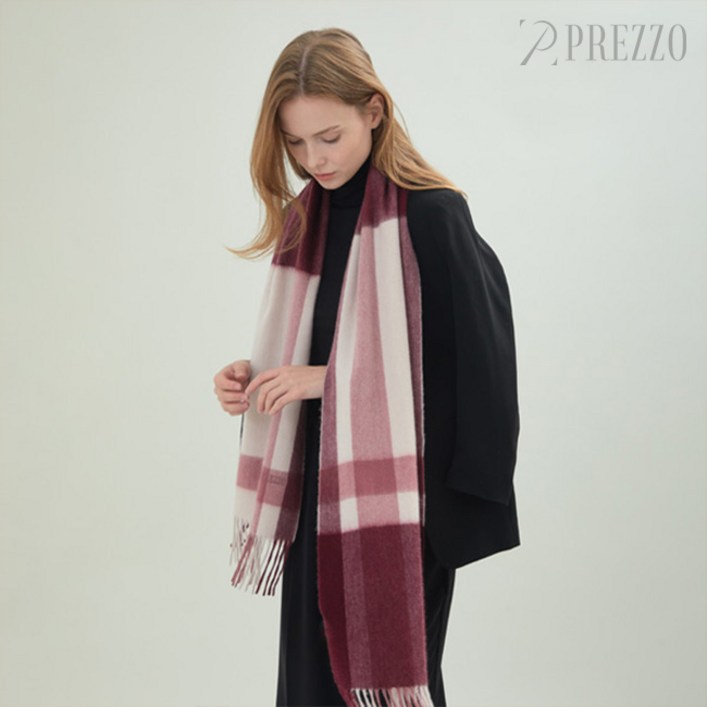 PREZZO 프레조 RAFFINE 캐시미어 100 남자 여자 커플 머플러 목도리