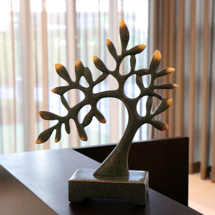 돈나무장식소품 재물수북 돈벼락 푸른 돈나무장식 돈나무장식품 개업선물 집들이선물 까페인테리어소품 식당인테리어소품 인테리어장식품, 블루  골드