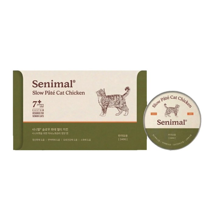 시니멀 슬로우 파테 캣 시니어캣 전용 저속노화 요로배려 노묘 습식 캔