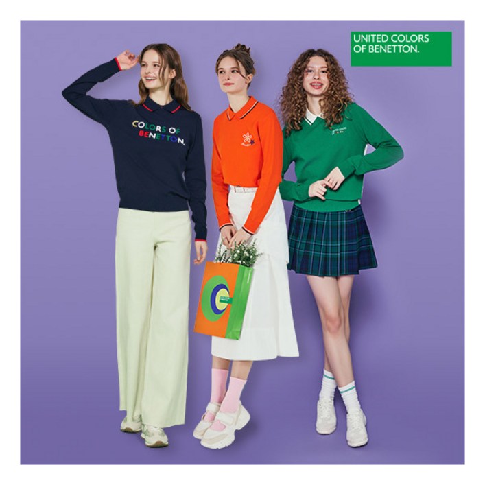 [베네통스포츠] (최초가 169,000원)O  25SS 여성 카라 니트 3종