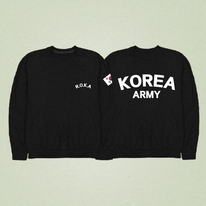 ROKA 로카 정품 맨투맨 긴팔티 군인 육군 티셔츠 국산