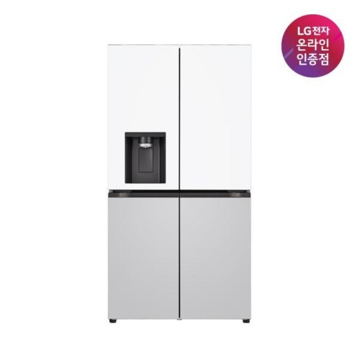 (LG전자) DIOS(디오스) 오브제컬렉션 STEM 얼음정수 4도어 냉장고 820L (크림화이트/크림그레이/J825MHR042)
