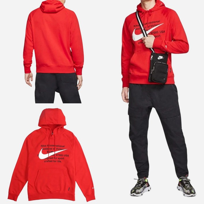 나이키 스포츠웨어 더블스우시 후드티 레드 CJ4864-657