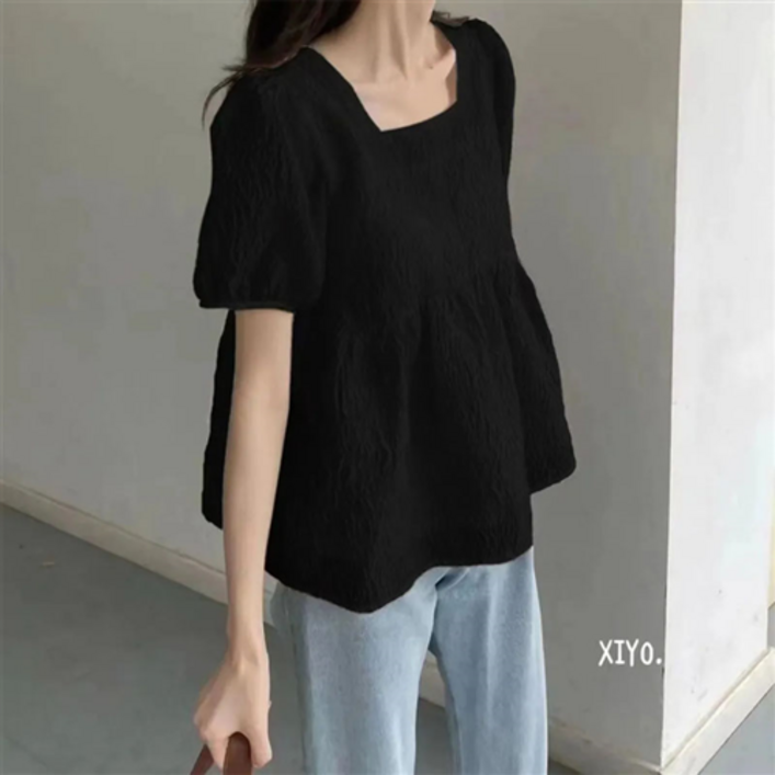 SX2241 여성스러운 스퀘어넥 블라우스