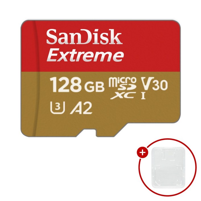 샌디스크 마이크로SD카드 Extreme 익스트림 SDSQXAA128GB  SD카드 케이스, 1개, 128GB
