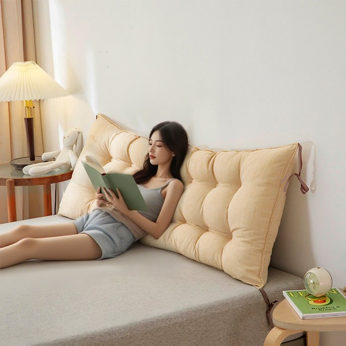 코잠 포근한 다용도 멀티 헤드쿠션 등받이 쿠션 침대소파용, 방수 베이지