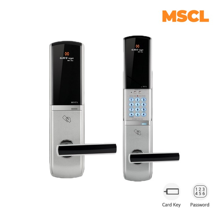 게이트아이 MS203 MS203N 주키형 현관문도어락 방화문용 카드키 디지털도어락, MS203실버